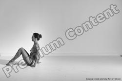 Nude Gymnastic poses Woman White Moving poses Slim long brown Dynamic poses Pinup